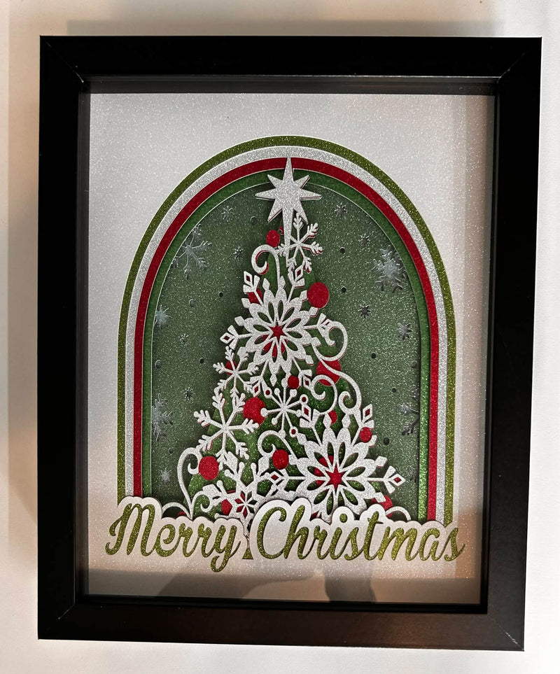 Handmade Christmas tree shadow box by Kathy’s Card-tel