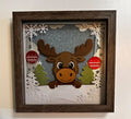 Handmade Christmas moose layered shadow box
